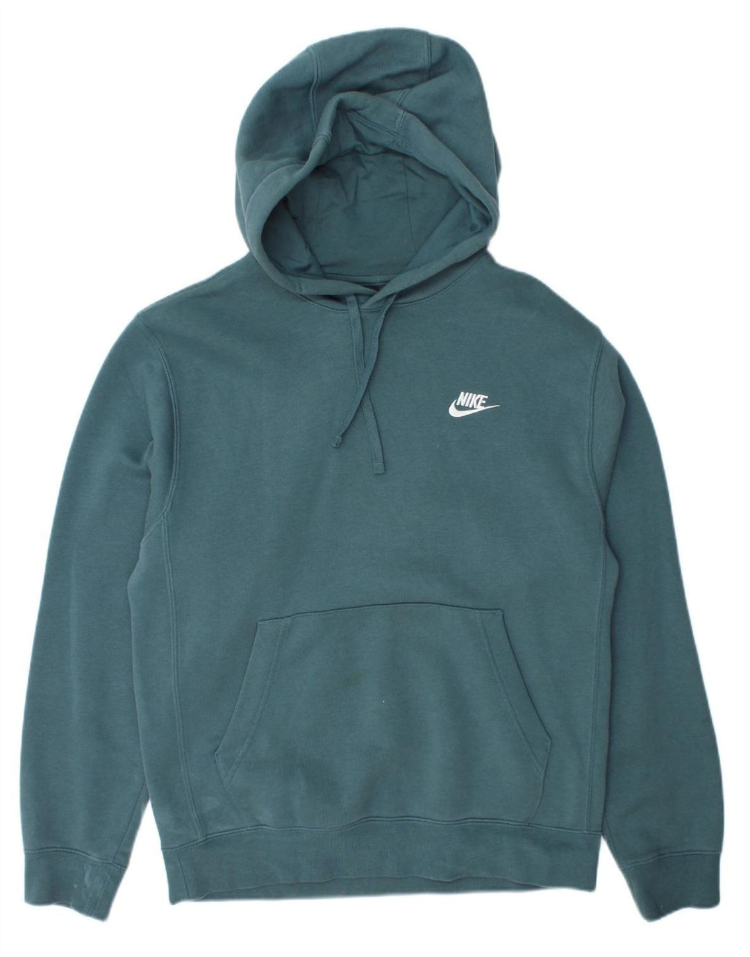 NIKE Mens Hoodie Jumper Small Blue Cotton