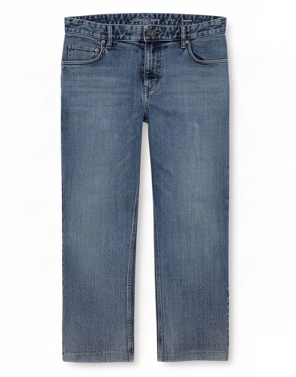 Męskie proste dżinsy Calvin Klein W34 L26 Niebieskie bawełniane