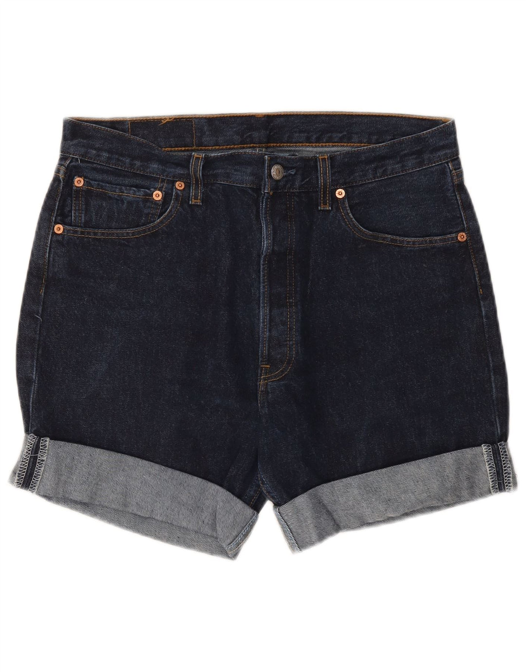 Męskie spodenki jeansowe Levi's 501 W34, duże, granatowe