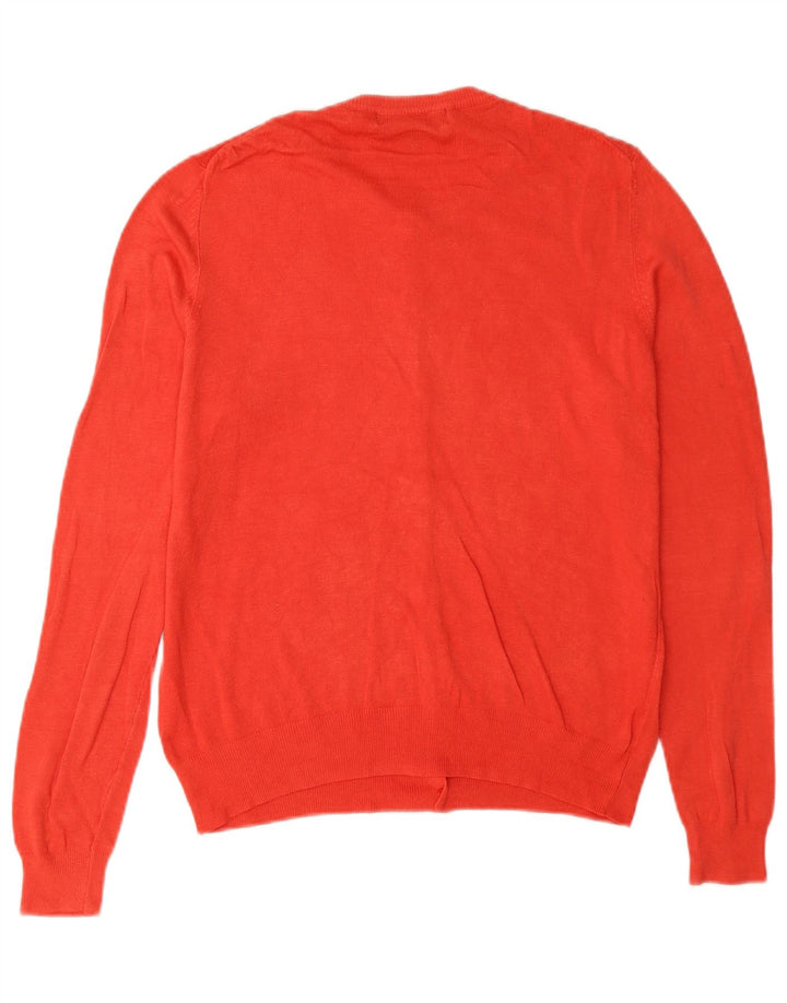 Marks & Spencer Damski sweter rozpinany o regularnym kroju, UK 12, średni czerwony, bawełniany