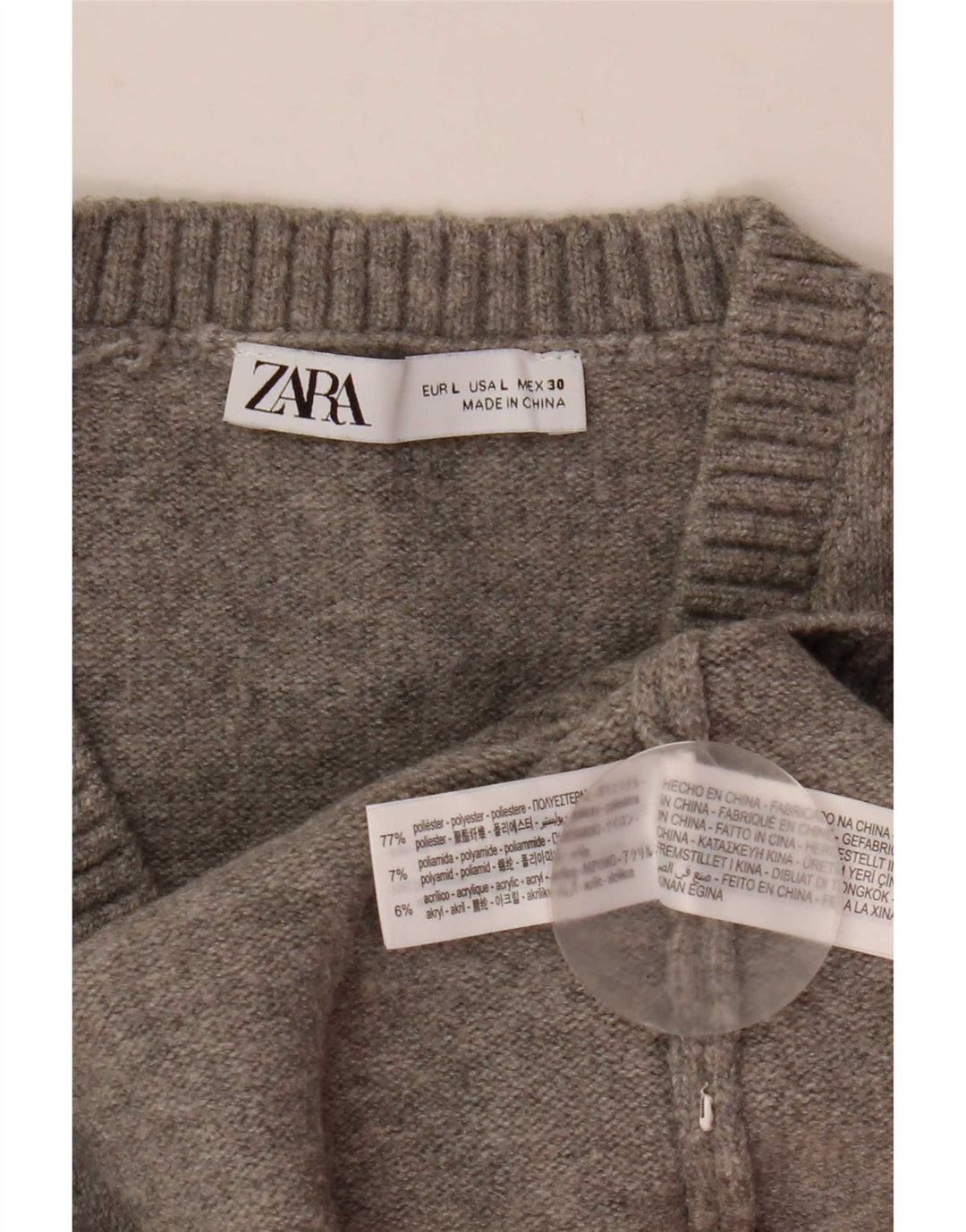 Damski podkoszulek Zara Crop Vest UK 14, duży, szary poliester