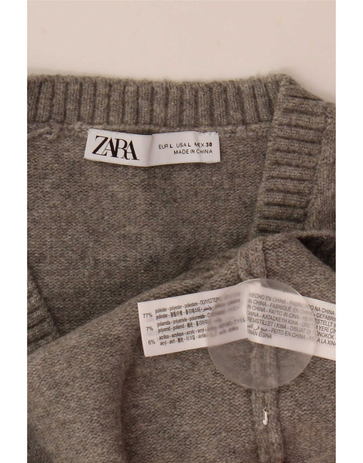 Damski podkoszulek Zara Crop Vest UK 14, duży, szary poliester