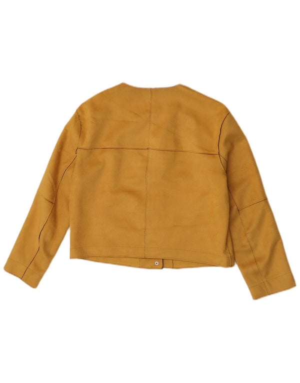 Zara Womens Bolero Jacket UK 10 Small Yellow Polyester