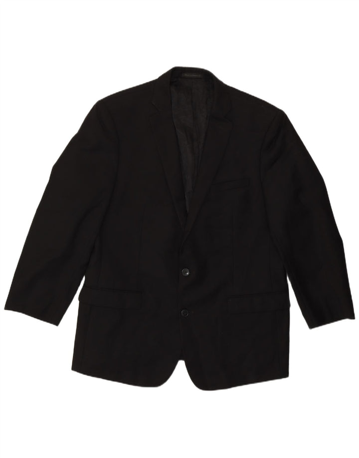 Męska marynarka Calvin Klein zapinana na 2 guziki, slim fit, UK 44 2XL, czarna wełna