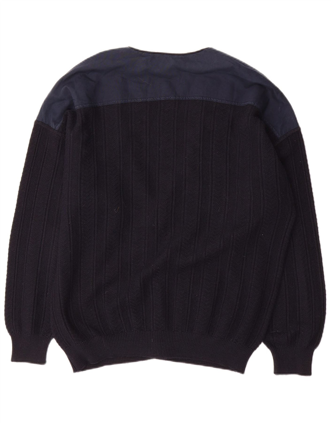 Il Granchio Męski sweter rozpinany, duży, granatowy, z blokami kolorów