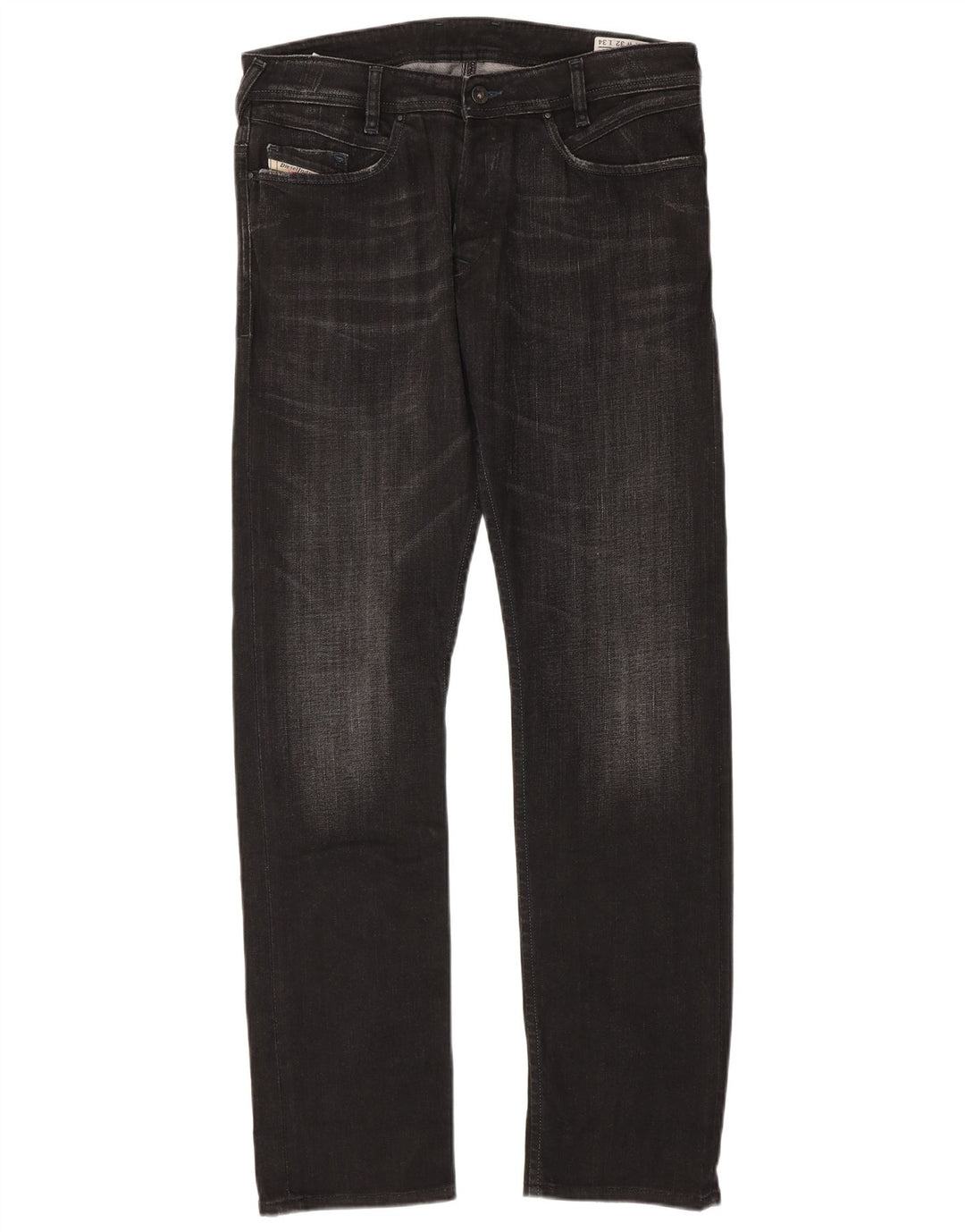 Diesel Męskie Poiak Straight Jeans W32 L34 Czarna bawełna