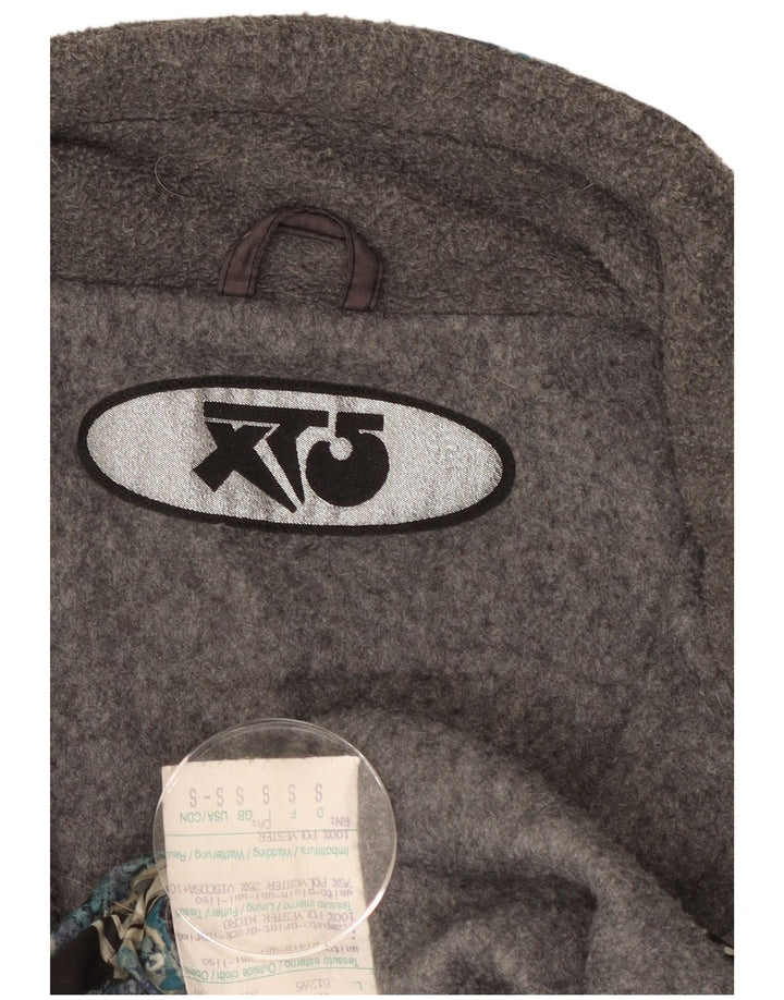 Vintage męska kurtka wiatrówka o luźnym kroju z abstrakcyjnym wzorem UK 36 Small Blue