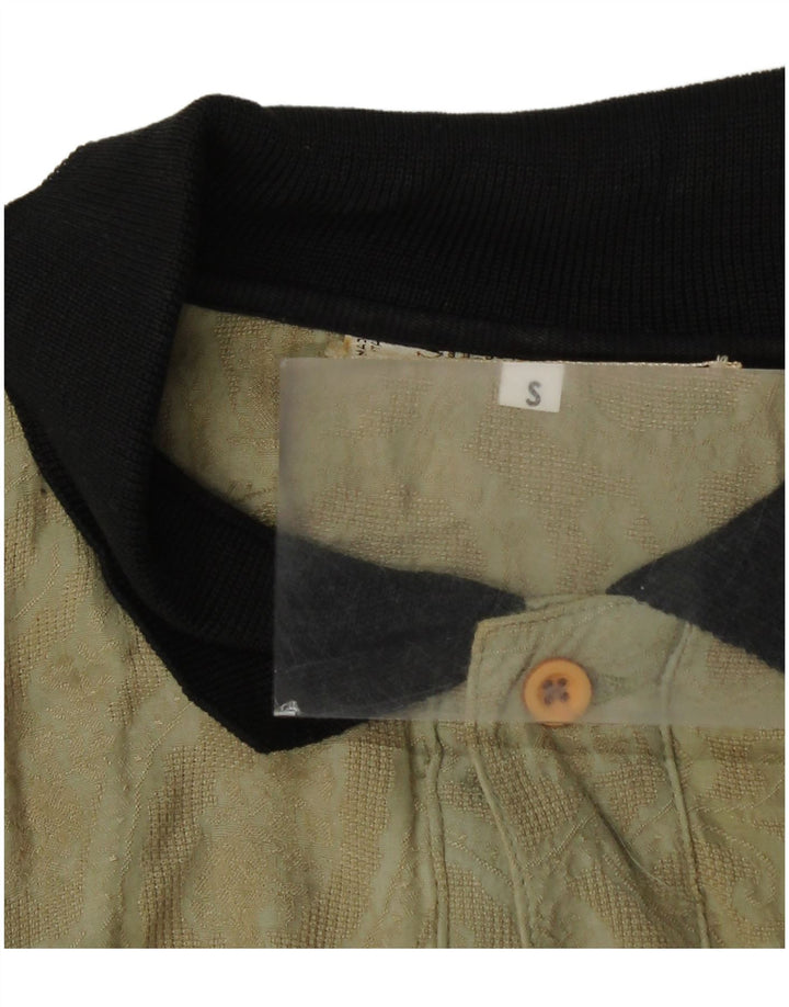 Męska koszulka polo Silenzio, mała, khaki, paisley