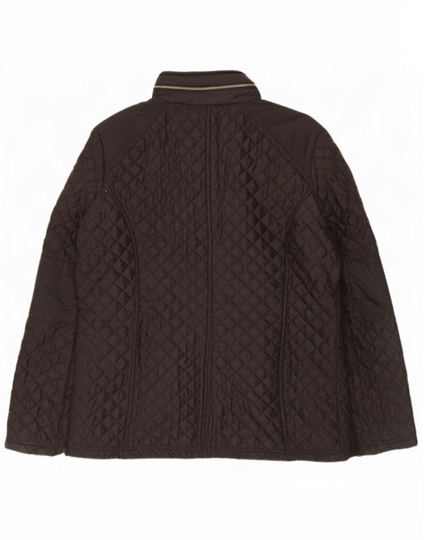 Michael Kors Womens Hooded Quilted Jacket UK 16 Large Black Polyester