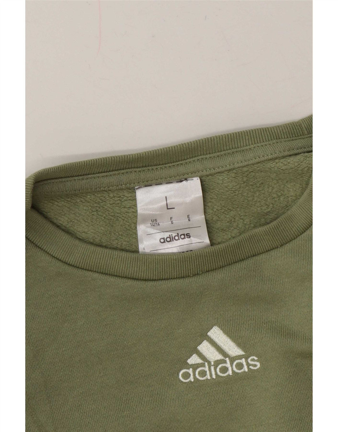 Bluza damska Adidas Jumper US 14/16, duża, zielona bawełna