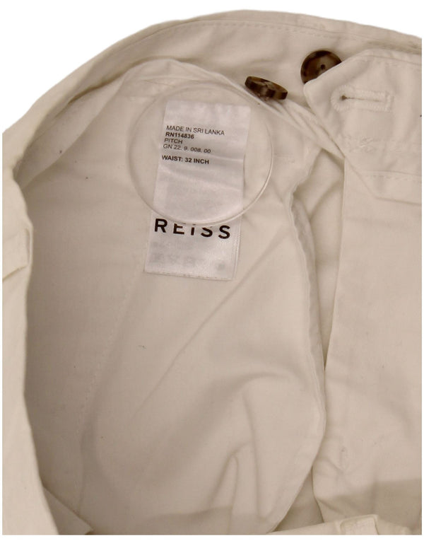 Męskie proste spodnie chino Reiss W32 L30 Biała bawełna
