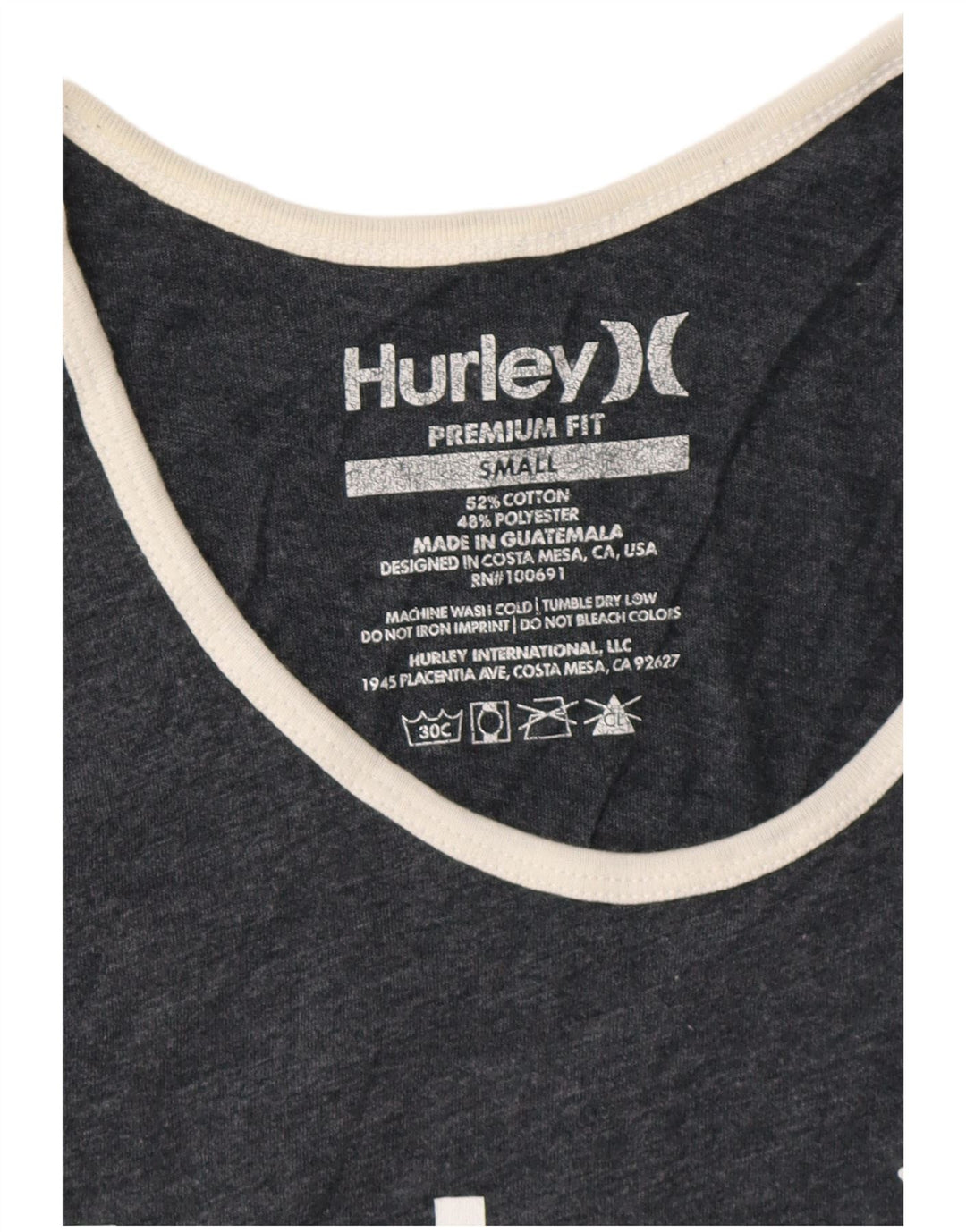 Męska kamizelka z grafiką HURLEY Premium Fit, mała, szara, nakrapiana bawełna