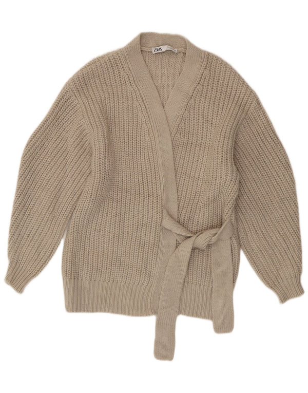 Damski sweter oversize Zara UK 10 Small Beżowy Akryl