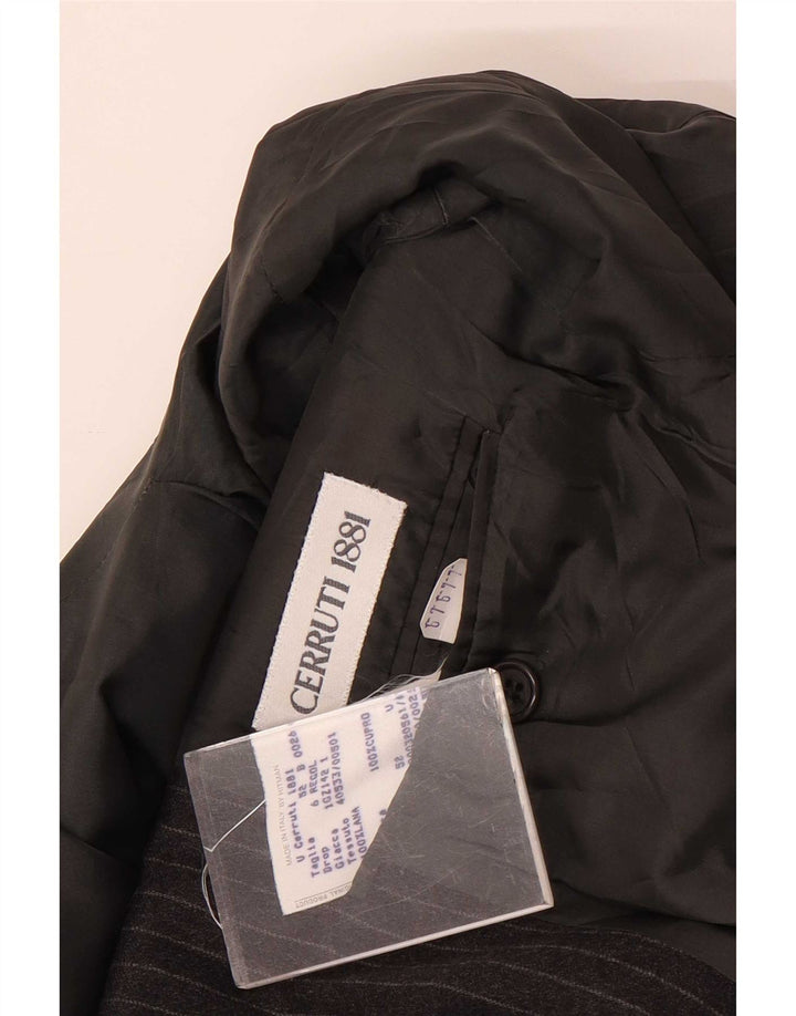 Cerruti 1881 Męska marynarka zapinana na 3 guziki IT 52 XL Szara wełna w paski