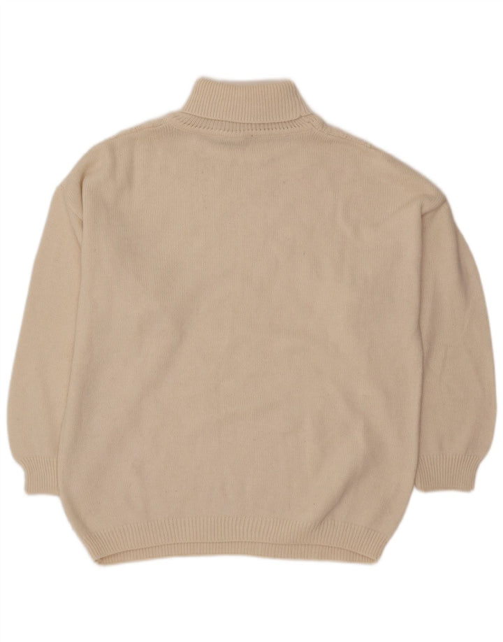 Męski sweter z wywijanym dekoltem Pimet XL, biała wełna