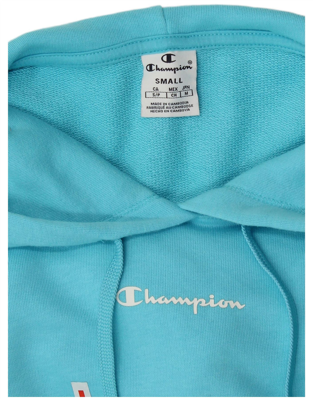 Damska bluza z kapturem Champion Crop Oversize UK 10 Small Blue