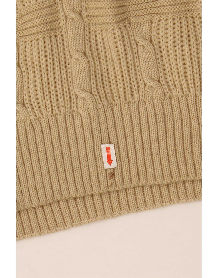 Vintage męski sweter z okrągłym dekoltem IT 50 średni beżowy akryl