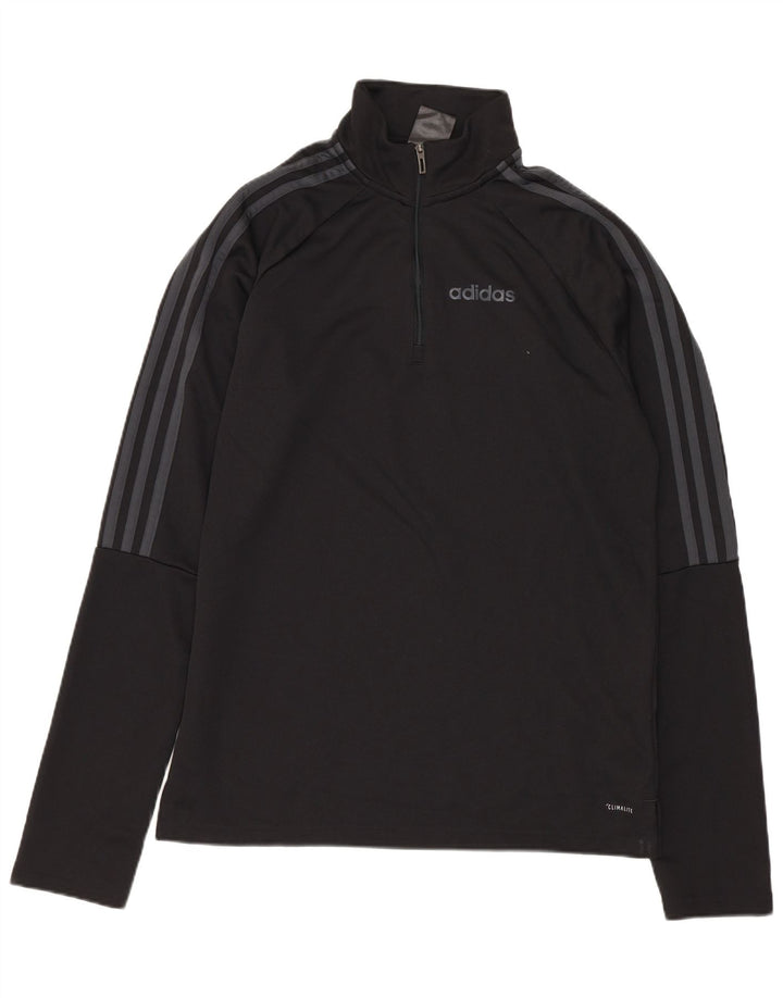 Męski dres ADIDAS Climalite z zamkiem błyskawicznym na szyi, mały czarny