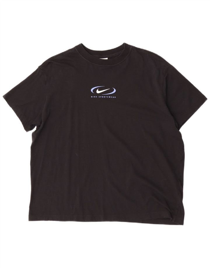 Męski T-shirt z grafiką Nike, duży, czarny, bawełniany