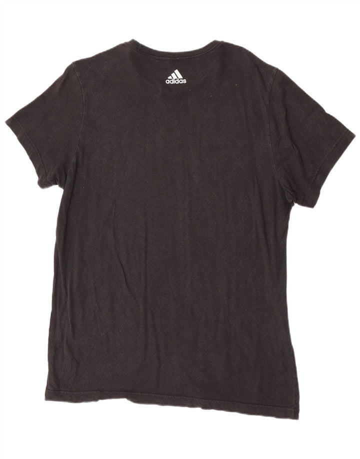 Męska koszulka z grafiką Adidas, duża, czarna