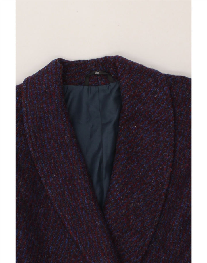 VINTAGE Womens Loose Fit Double Breasted Coat EU 38 Medium Purple Wool Vintage Vintage and Second-Hand Vintage from Messina Hembry 