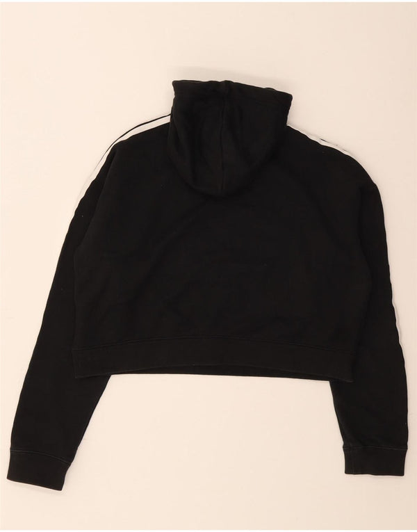 Damska bluza z kapturem Adidas Crop Oversized, UK 8, mała, czarna bawełna