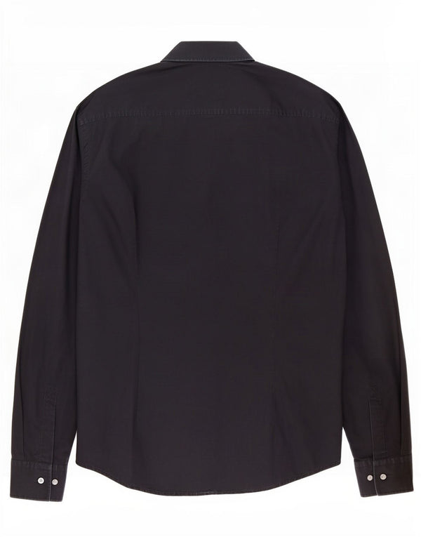 Koszula męska Hugo Boss Slim Fit, rozmiar 39 15 1/2, średnia czarna bawełna