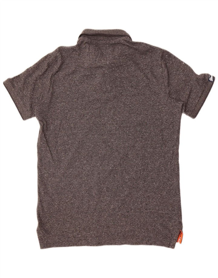 Męska koszulka polo Superdry, mała, szara, bawełniana w plamki