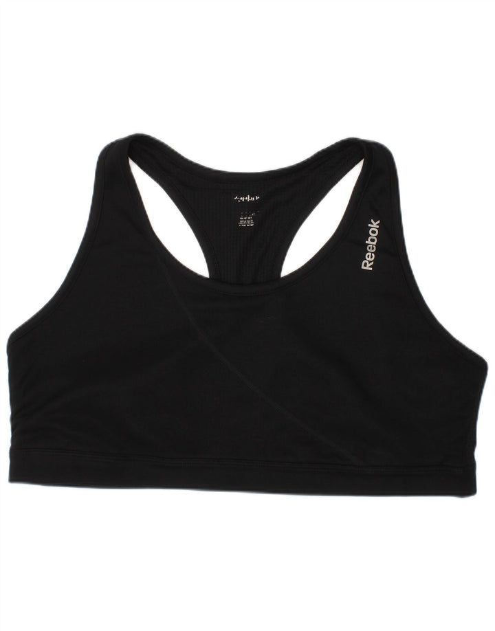 Damski top sportowy Reebok z biustonoszem sportowym, duży, czarny