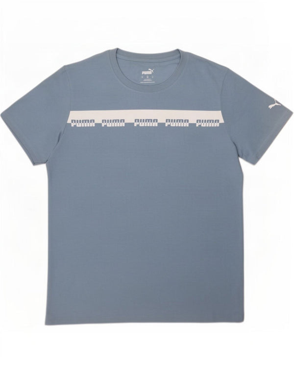 Damska koszulka z grafiką Puma Top UK 18 XL, niebieska, bawełniana