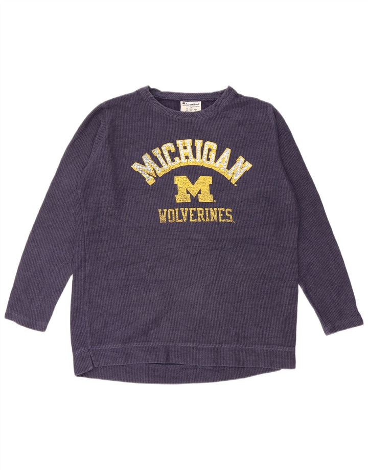 Koszulka męska Champion Michigan Wolverines z grafiką, z długim rękawem, mała, granatowa