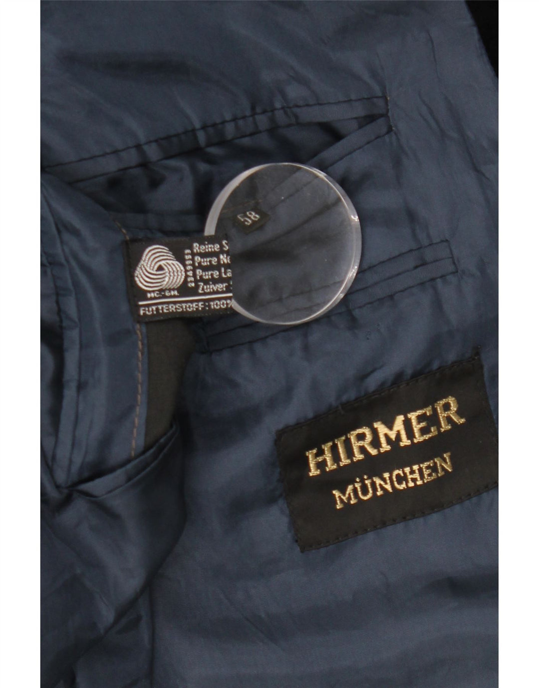 Vintage damska marynarka o przedłużonym fasonie UK 14, średni granatowy blok kolorów