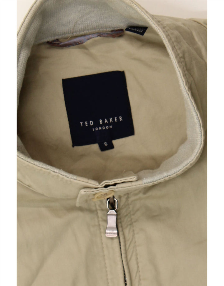 TED BAKER Mens Bomber Jacket Size 6 2XL Beige Cotton Vintage Ted Baker and Second-Hand Ted Baker from Messina Hembry 