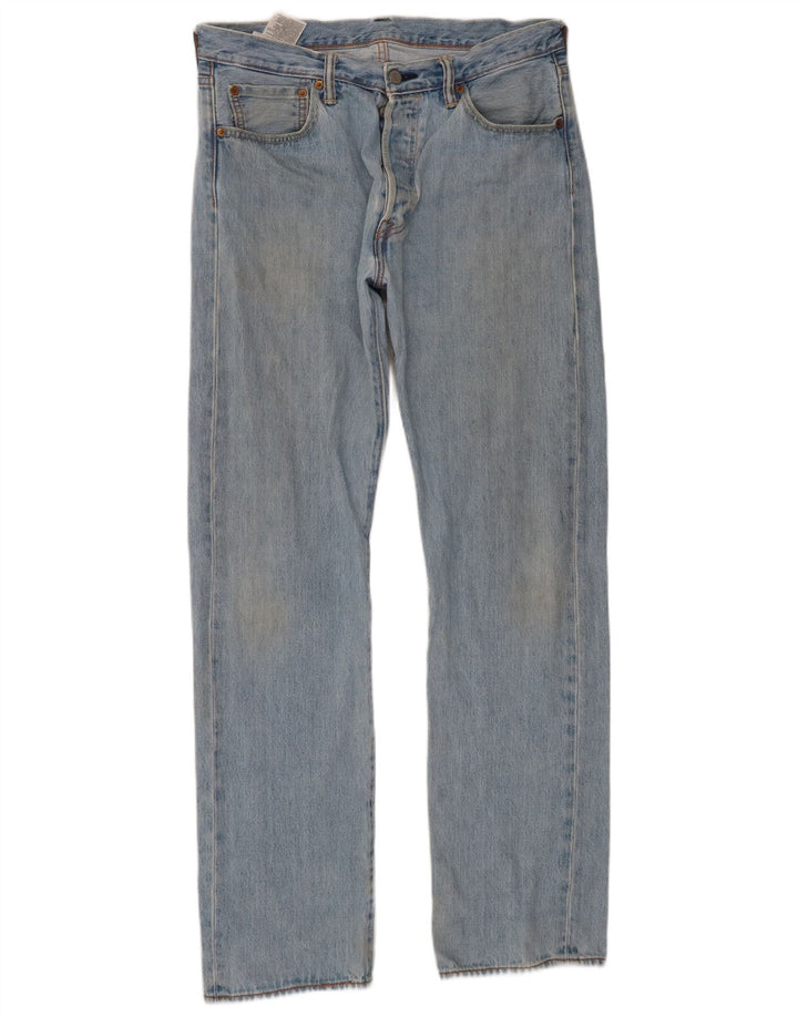 Męskie dżinsy Levi's 501 Straight W34 L34 Niebieskie bawełniane