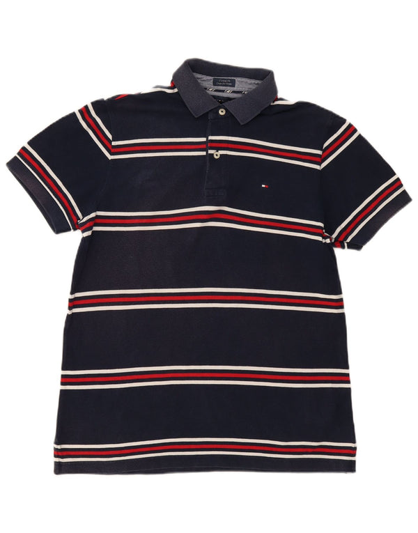 Męska koszulka polo Tommy Hilfiger o dopasowanym kroju, średnia, bawełniana w granatowe paski