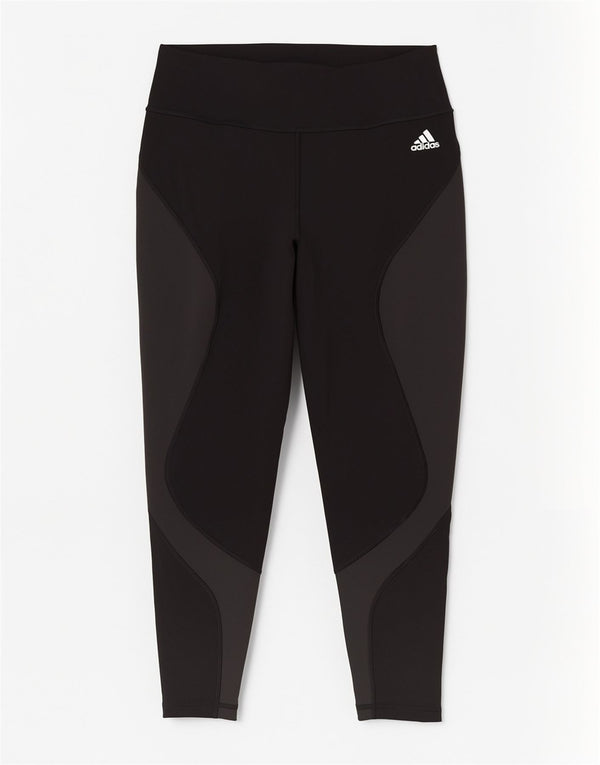 Damskie legginsy Adidas Aeroready UK 20/22 XL Czarne sportowe z blokami kolorów