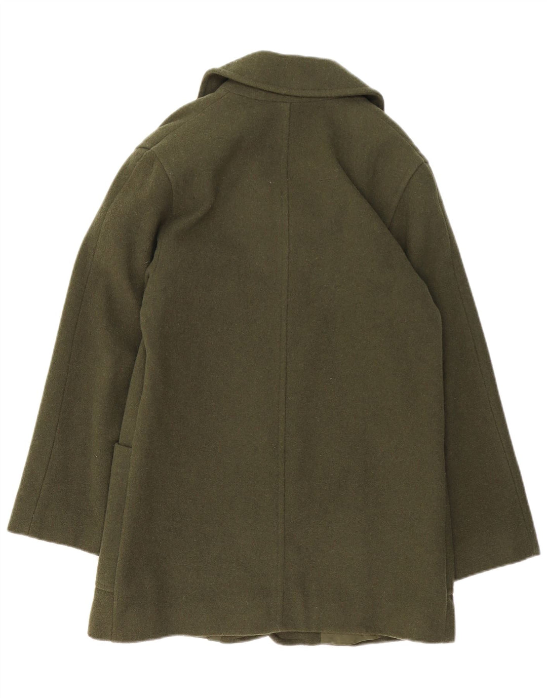 VINTAGE Damski płaszcz oversize UK 10 Small, zielona wełna