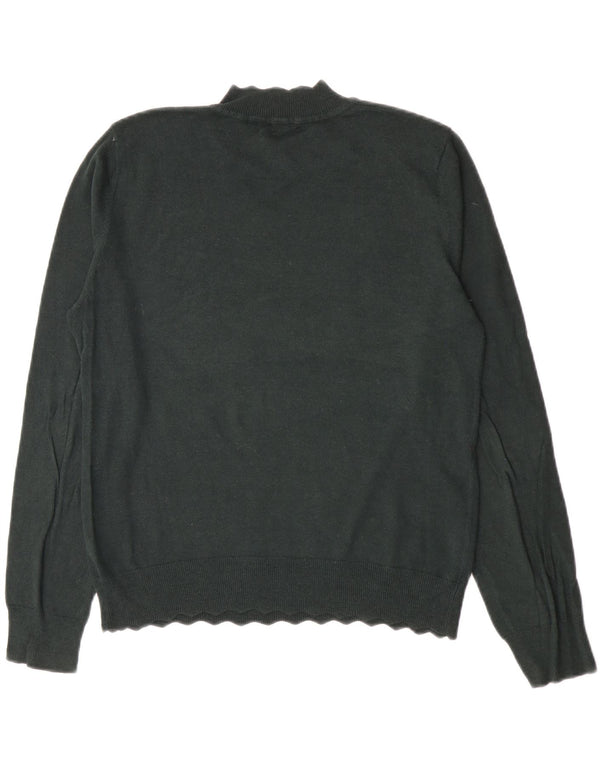 Sweter damski Oasis z golfem UK 16, duży, zielony, bawełniany