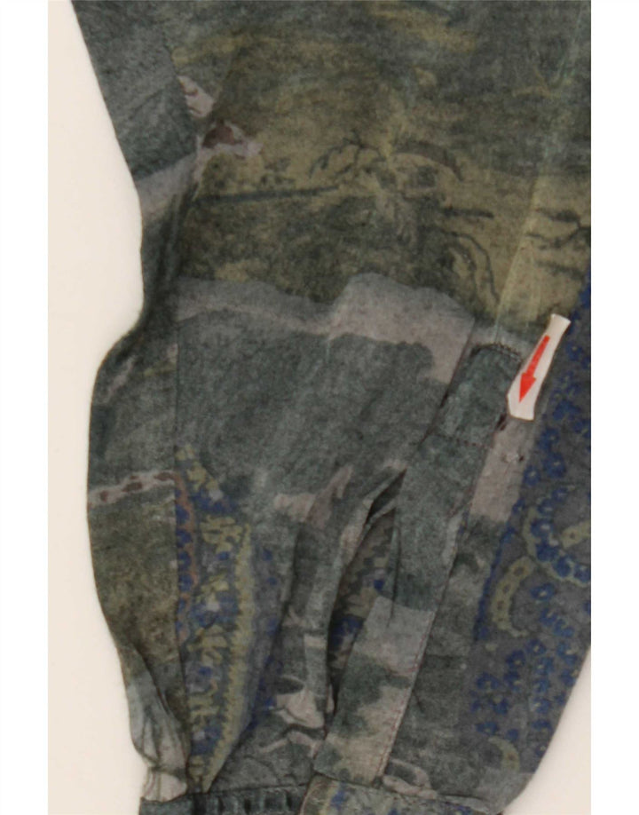 Koszula męska w stylu vintage w abstrakcyjny wzór, średni wielobarwny sztuczny jedwab