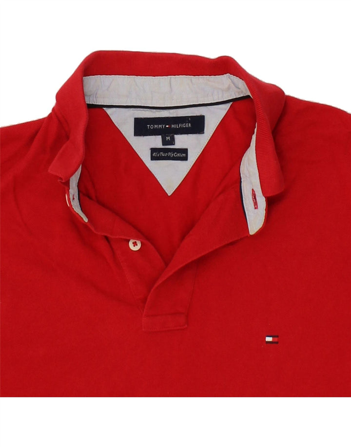TOMMY HILFIGER Mens Polo Shirt Medium Red Cotton Vintage Tommy Hilfiger and Second-Hand Tommy Hilfiger from Messina Hembry 