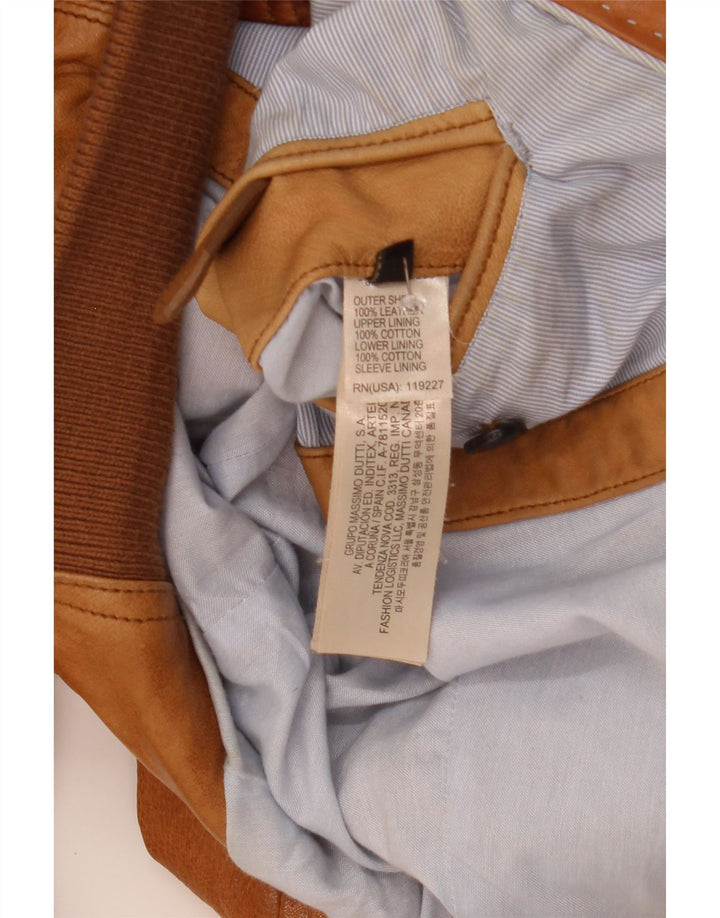 Męska kurtka skórzana Massimo Dutti UK 40, duża brązowa skóra