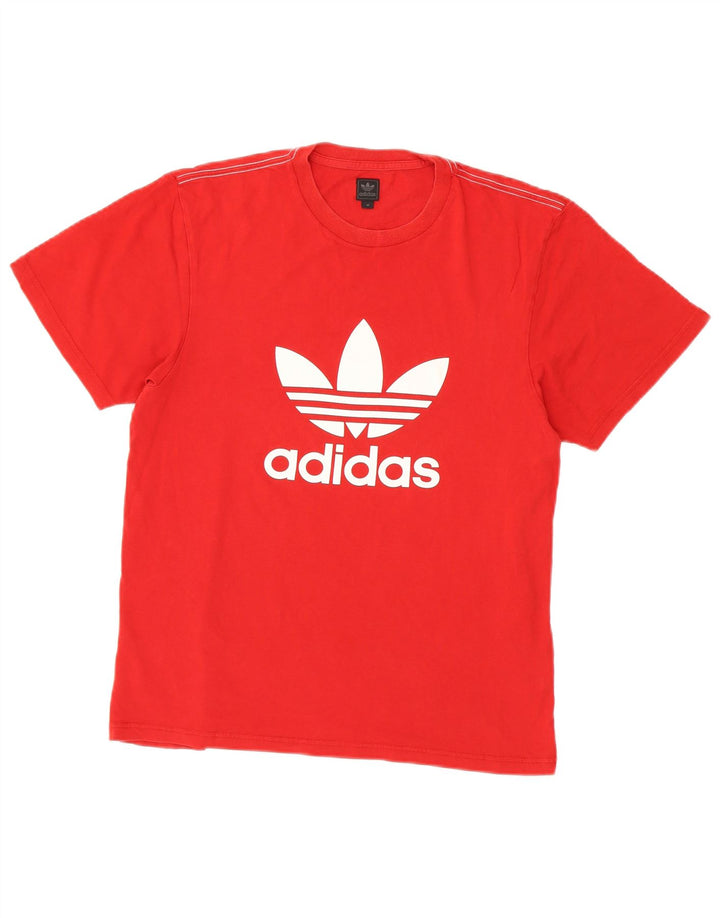 Męska koszulka z grafiką Adidas, średnia, czerwona bawełna