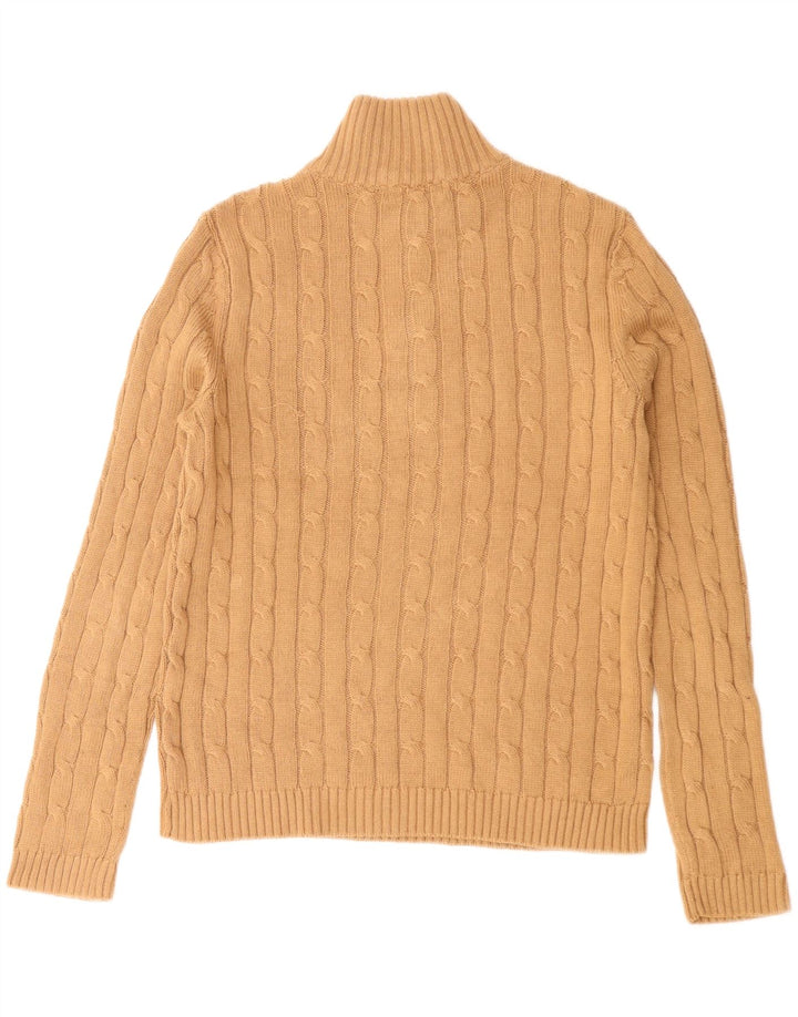 Damski sweter z zamkiem błyskawicznym Chaps UK 10 Small, beżowy, bawełniany