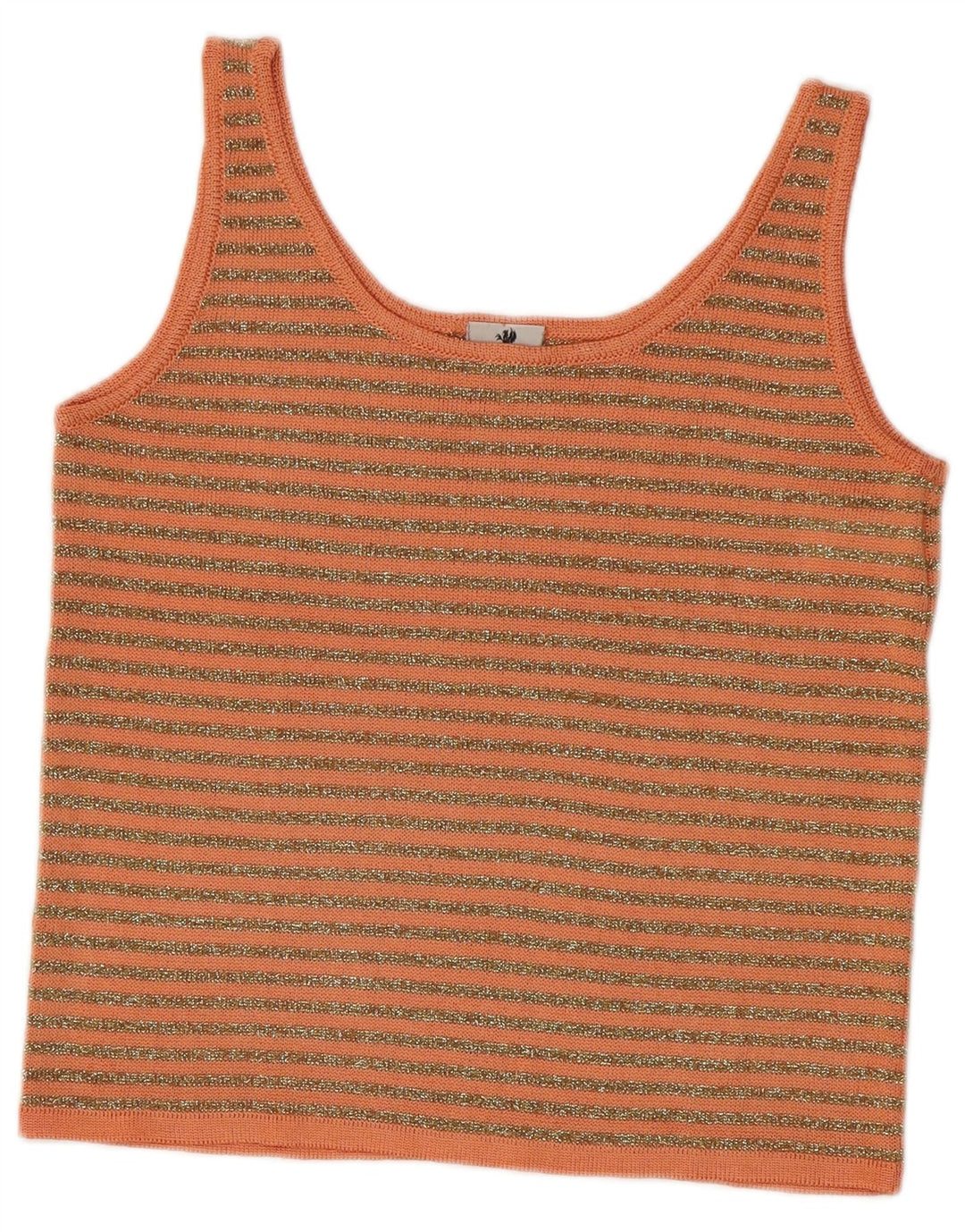Vintage damski dzianinowy top na ramiączkach IT 42 w średnie pomarańczowe paski