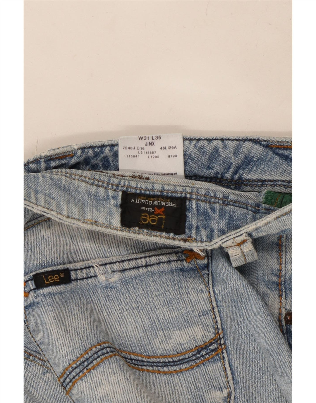 LEE Damskie jeansy Jinx Distressed Bootcut W31 L35 Niebieskie bawełniane