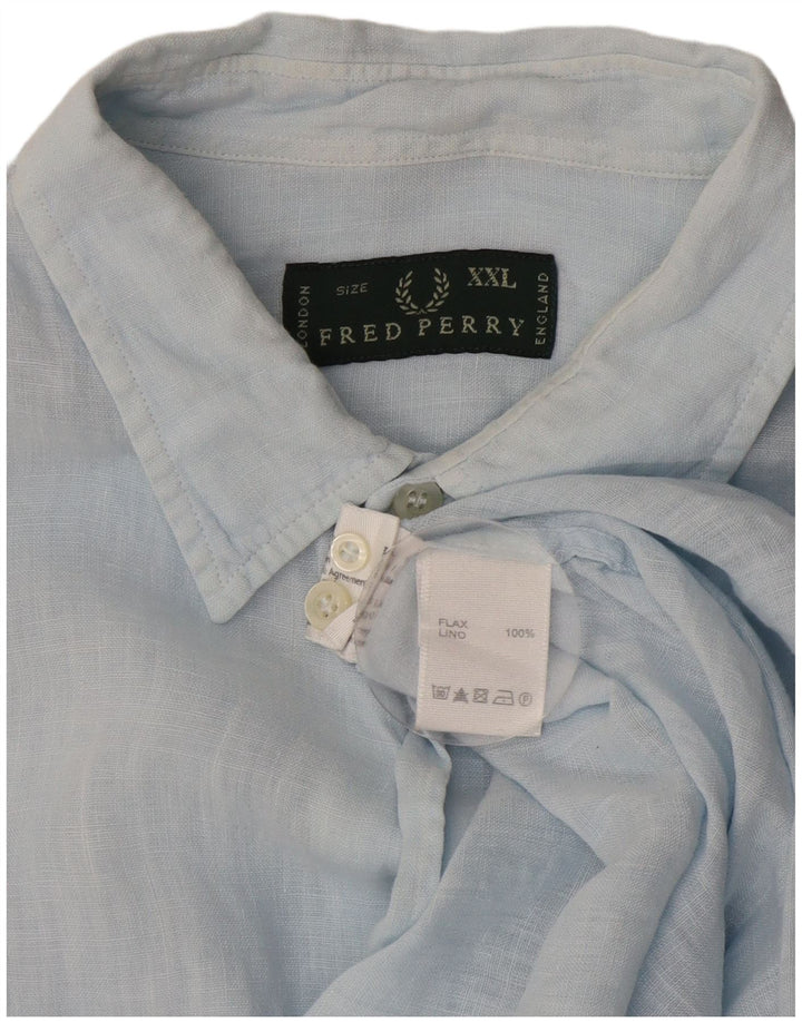 Koszula męska Fred Perry 2XL niebieska lniana