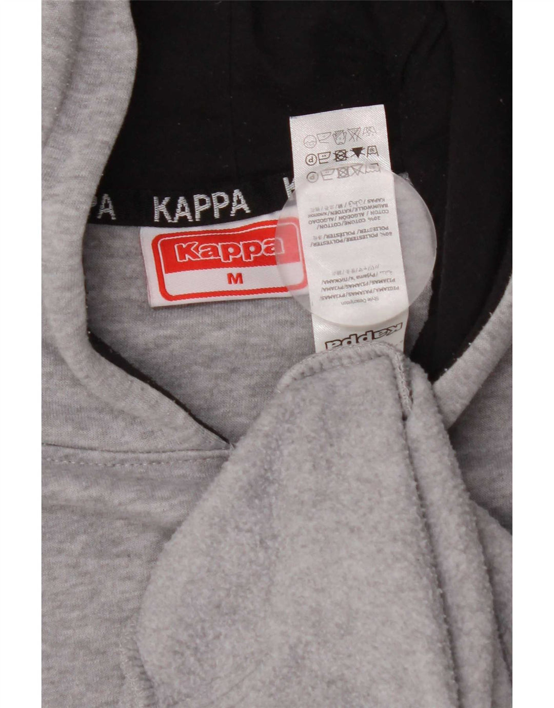 Męski sweter z kapturem Kappa, średniej szarości, poliester z blokami kolorów