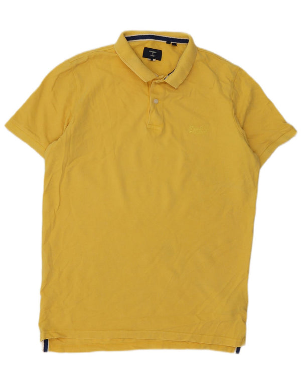 Męska koszulka polo Superdry, duża, żółta, bawełniana