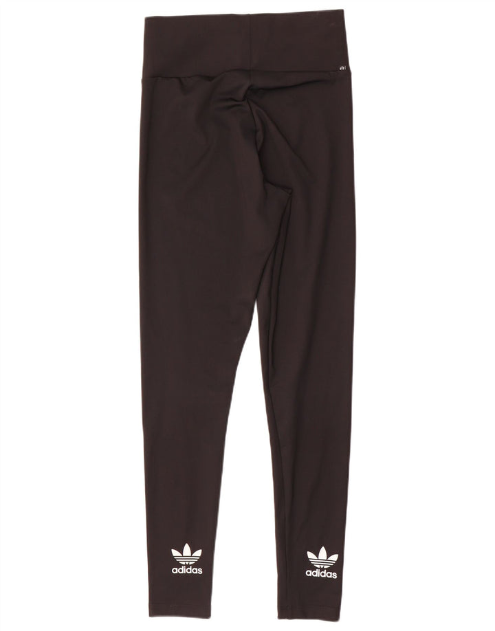 Legginsy damskie Adidas UK 10, małe, czarne, poliestrowe