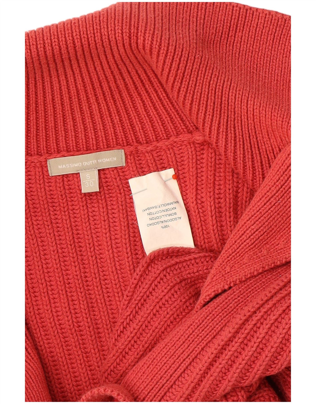 Sweter damski Massimo Dutti rozpinany UK 10, mały, czerwony, bawełniany
